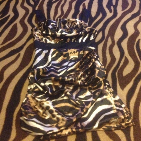 Papaya silky animal print dress