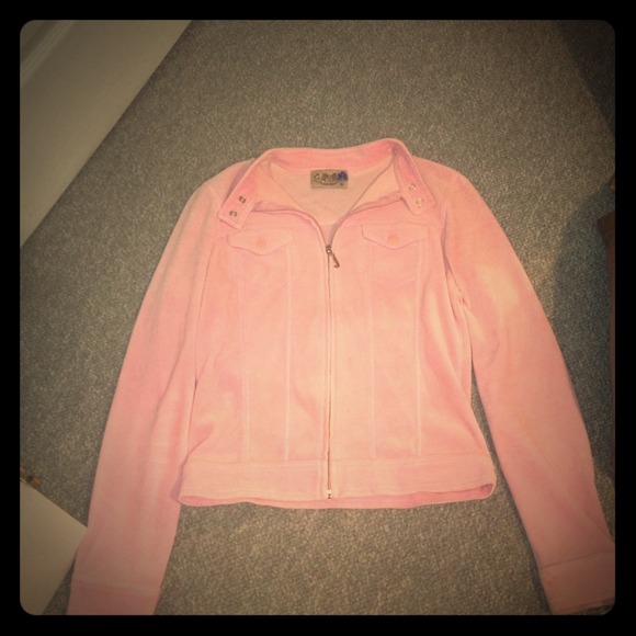 Juicy Couture pink collared zip up