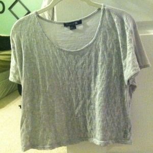 Heather Gray Lace Crop Top