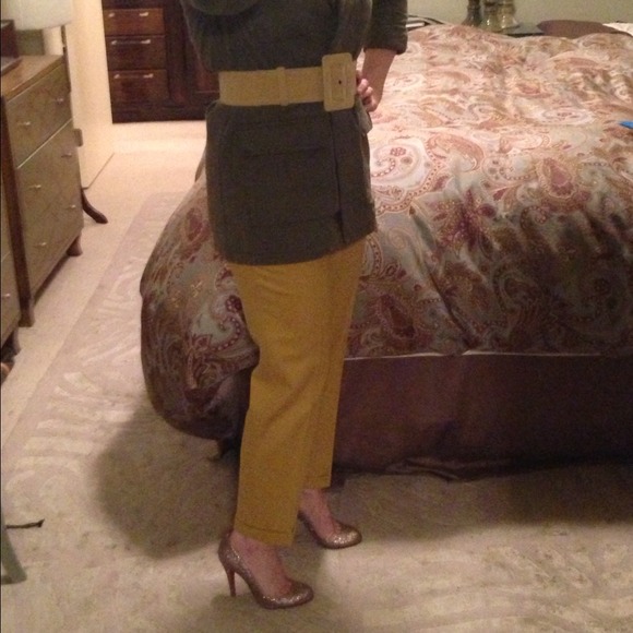 SOLD----J. Crew mustard yellow Cafe Capri