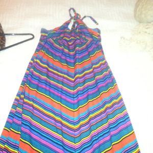 Colorful Halter Maxi Dress