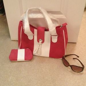 Pink faux suede summer bag