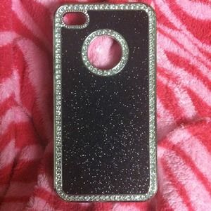 iPhone 4 cases: glitter with rhinestones.