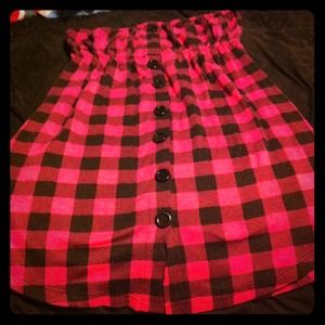 Tunic tub top, black and pink