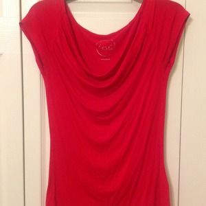 INC Red Top, folds in top front