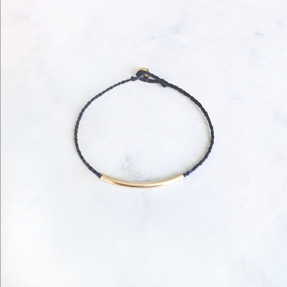 minimal gold tube bar stacking friendship bracelet