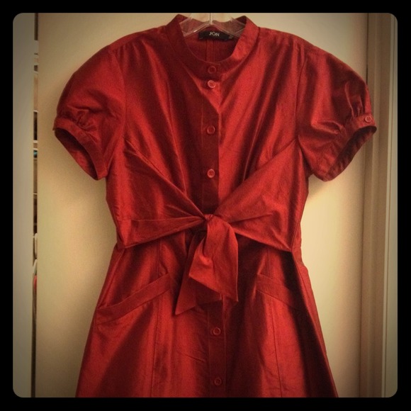 Jon full-skirted, taffeta shirt dress