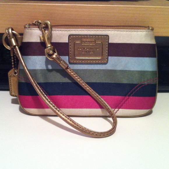*reserved* Coach Legacy Striped Wristlet