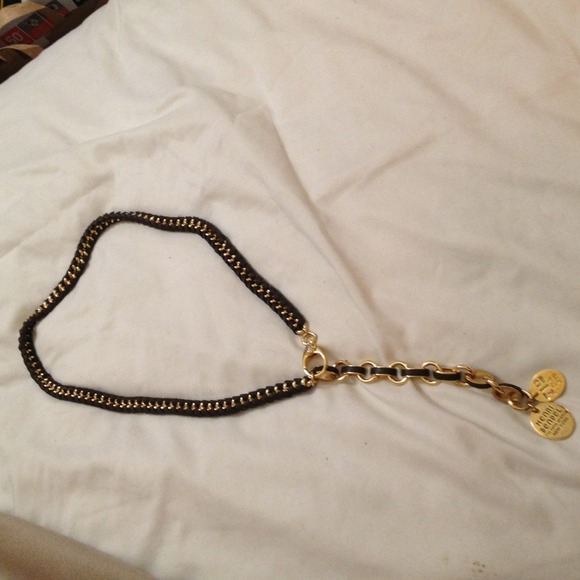 Gorgeous gold chain and leather wrapped belt