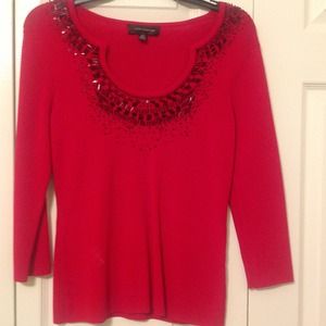 Cable &Gauge casual Red shirt with black beads