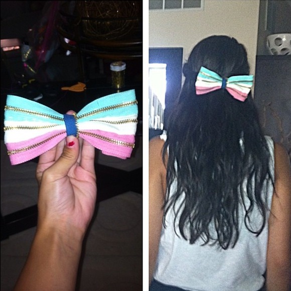 Multi Colored Handmade Zipper bow
