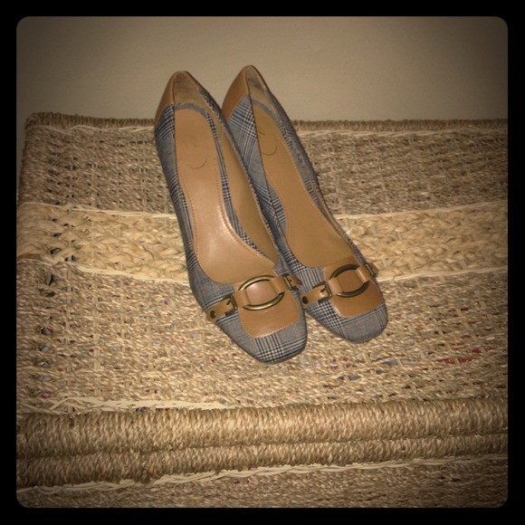 Classic tweed and leather shoes