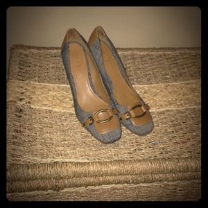 Classic tweed and leather shoes