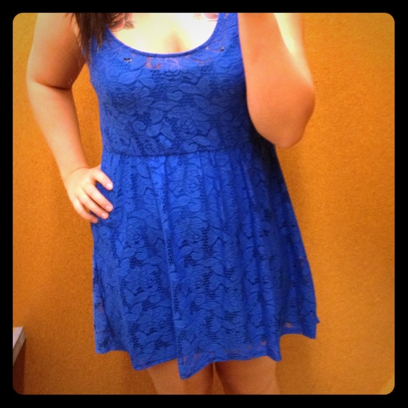 Candie's brand blue lace dress.