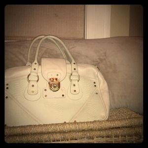 Beautiful white leather carryall