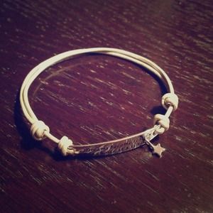 Leather / Sterling Adjustable Bracelet