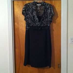 Zebra and black sexy dress