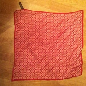 SOLD! Coach silk pink and red signature C scarf