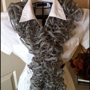 Grey Ruffle Scarf