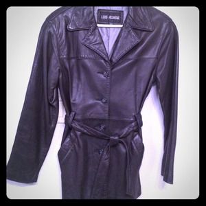 Genuine leather black jacket sz S