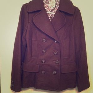 Brown Tulle peacoat sz S