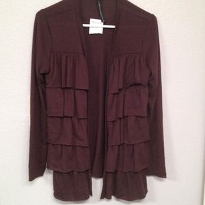 NWT. Brown tiered cardigan sz M