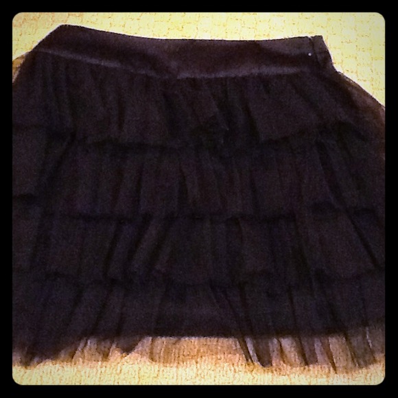 Black ruffle skirt
