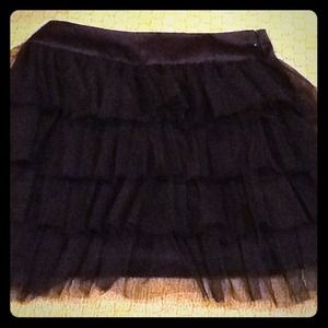 Black ruffle skirt