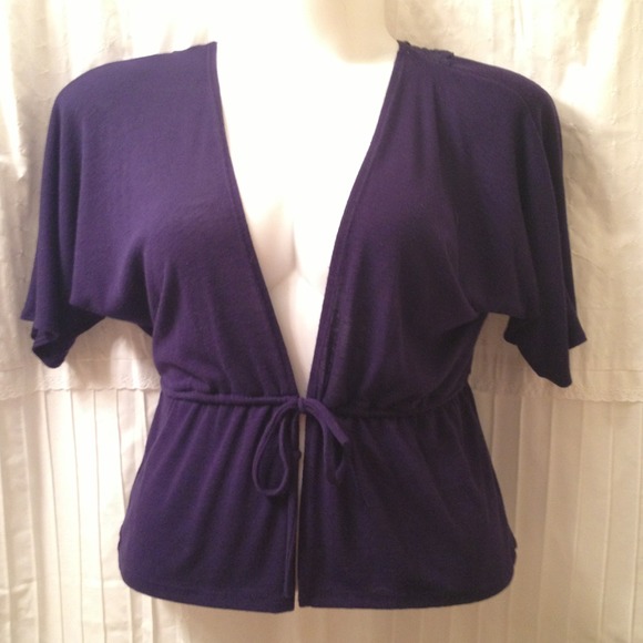 Deep Purple Sweater with Tie