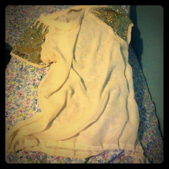 Gold see through shirt