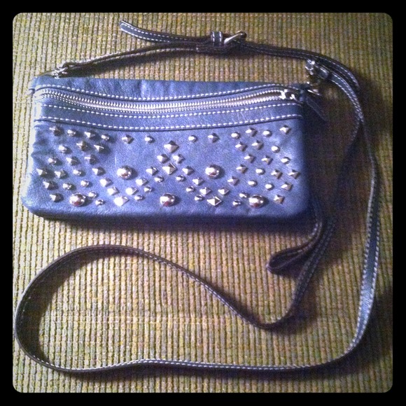 RESERVED! Blue Studded cross body bag! Used Once!