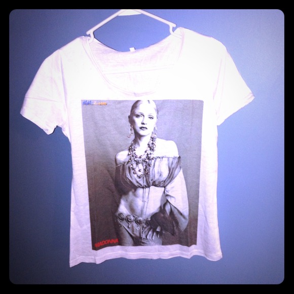 Madonna T-shirt with shiny rhinestones