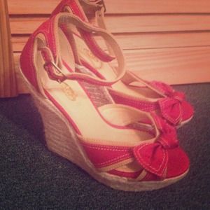 Brand New!! Red and Tan Wedges!!