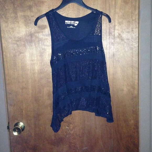 Sold! Black sequin/lace top
