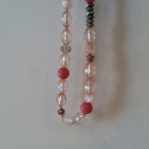 LOFT pink beaded necklace