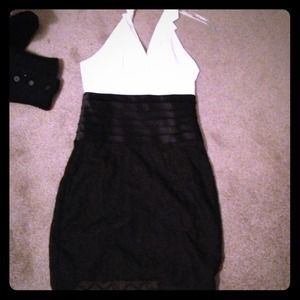 Jessica Simpson Black and White Cocktail Dress