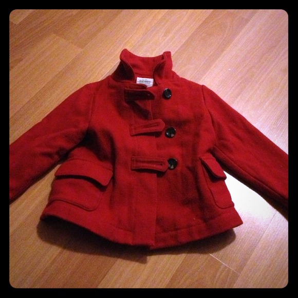 Red children's pea coat 4t
