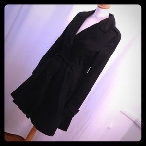NEW Black unworn trench coat 6