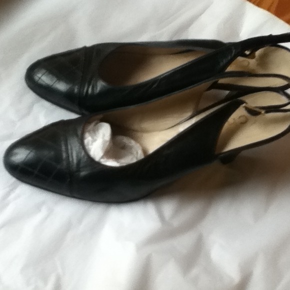 Chanel Quilted Toe Black Shoes Heels 6