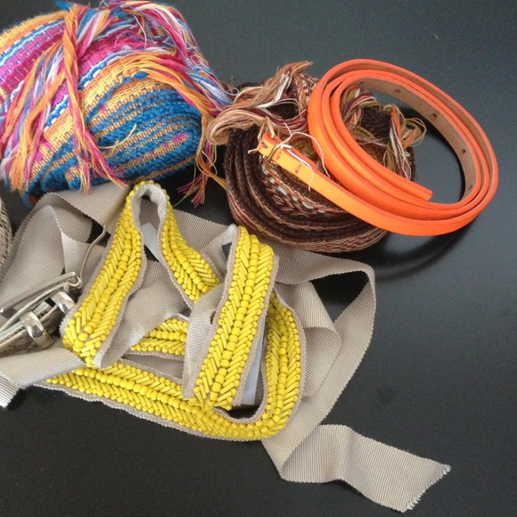 HOLD JCREW Neon Orange Belt Gold Buckle nwot