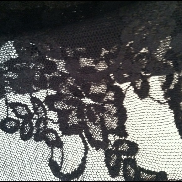 High waisted, black, lace, mini skirt. - Picture 2 of 3