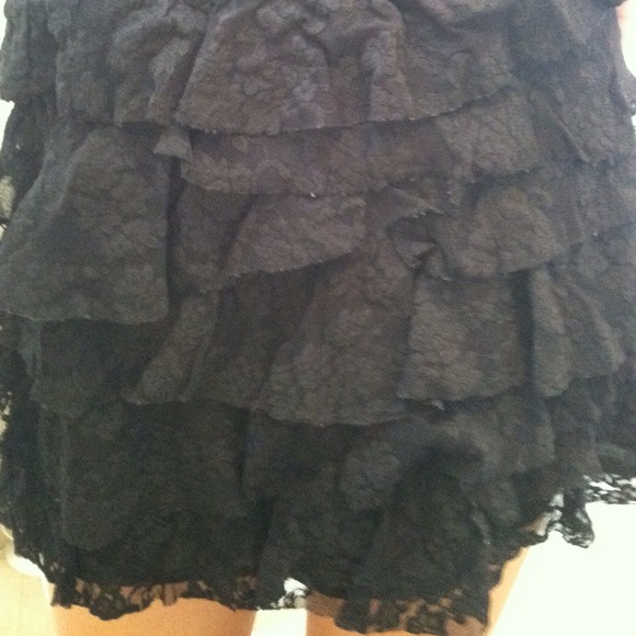 High waisted, black, lace, mini skirt. - Picture 3 of 3