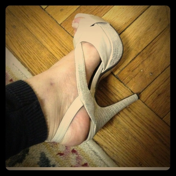 Nude Gold Strappy Heels