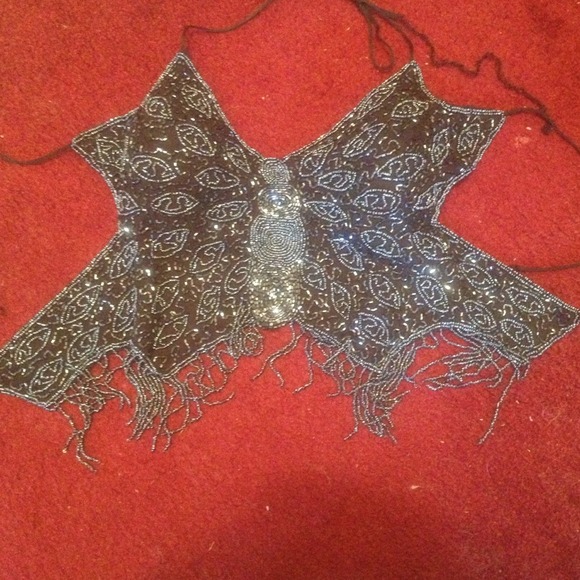 ♥Black beading halter