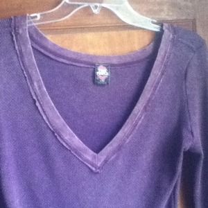 Purple "thermal" long sleeved Free People shirt