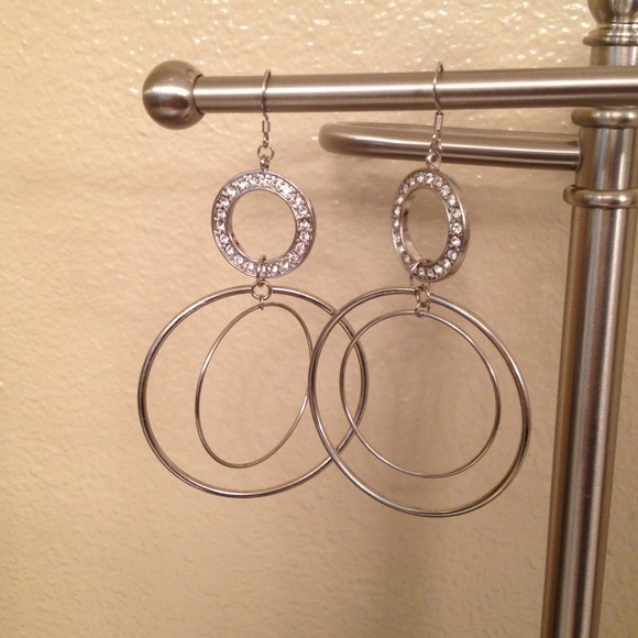 Rhinestone hoop earrings