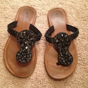 Black stone flip flops