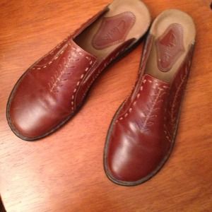 Clark's leather slip on shoes