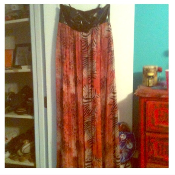 Long animal print prom dress.