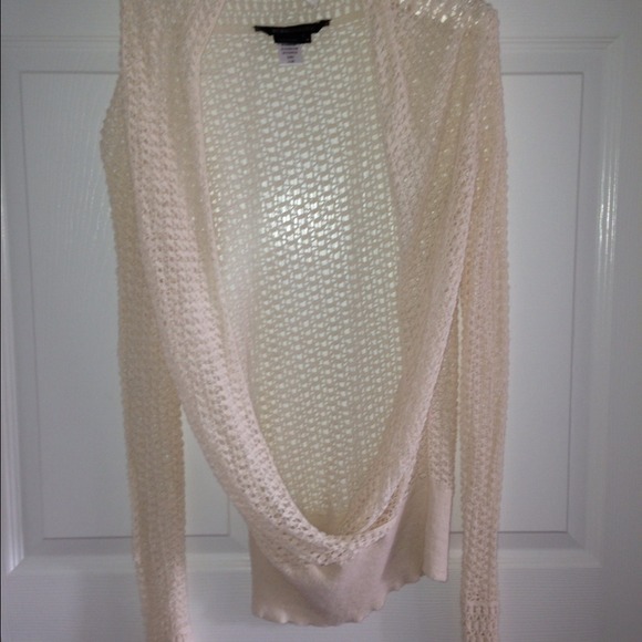 BCBG Beige Eyelet Top